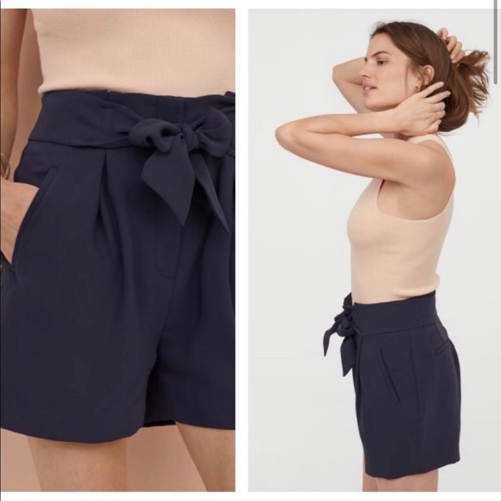 H&M High-Waisted Tie Front Shorts